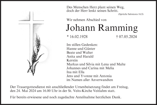 Anzeige von Johann Ramming von MGO