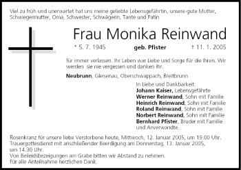 Anzeige von Monika Reinwand von MGO