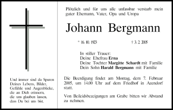 Anzeige von Johann Bergmann von MGO