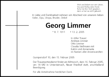 Anzeige von Georg Limmer von MGO
