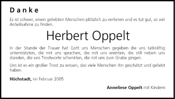 Anzeige von Herbert Oppelt von MGO