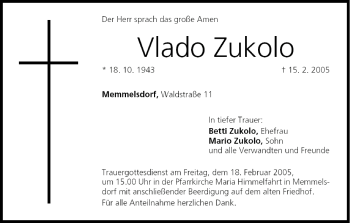Anzeige von Vlado Zukolo von MGO