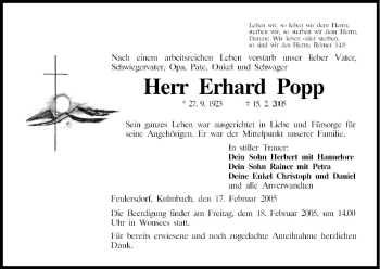 Anzeige von Erhard Popp von MGO