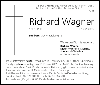 Anzeige von Richard Wagner von MGO