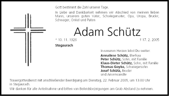 Anzeige von Adam Schütz von MGO