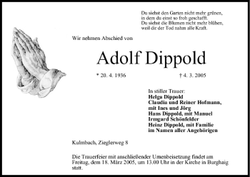 Anzeige von Adolf Dippold von MGO