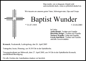 Anzeige von Baptist Wunder von MGO