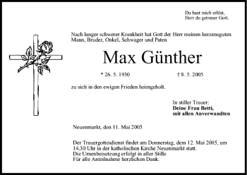 Anzeige von Max Günther von MGO