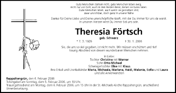 Anzeige von Theresia Förtsch von MGO