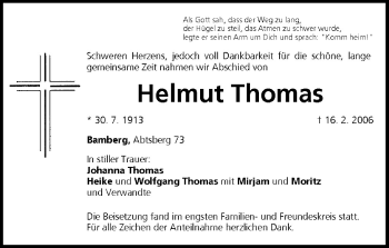Anzeige von Helmut Thomas von MGO