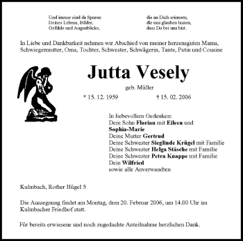 Anzeige von Jutta Vesely von MGO
