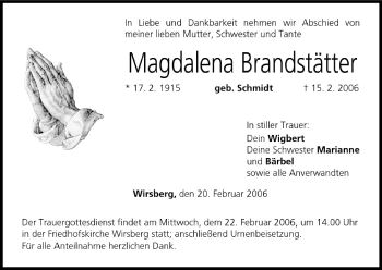 Anzeige von Magdalena Brandstätter von MGO