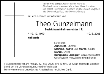 Anzeige von Theo Gunzelmann von MGO