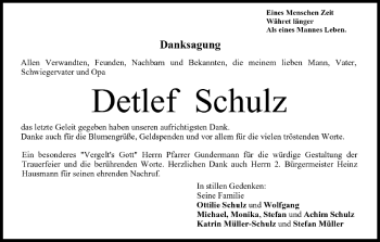 Anzeige von Detlef Schulz von MGO