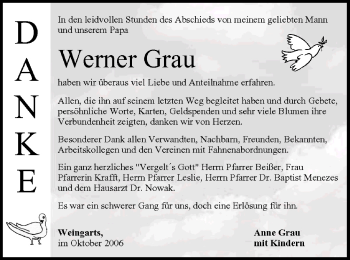 Anzeige von Werner Grau von MGO