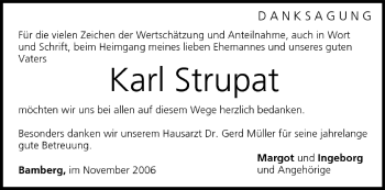 Anzeige von Karl Strupat von MGO