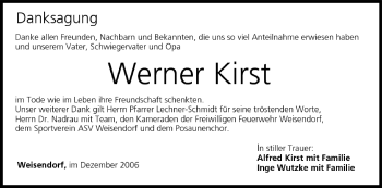 Anzeige von Werner Kirst von MGO
