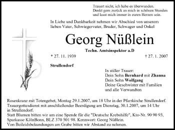 Anzeige von Georg Nüßlein von MGO