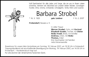 Anzeige von Barbara Strobel von MGO
