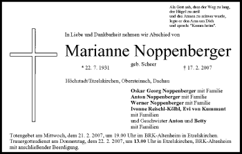 Anzeige von Marianne Noppenberger von MGO