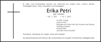 Anzeige von Erika Petri von MGO