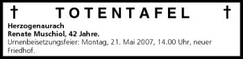 Anzeige von Totentafel vom 19.05.2007 von MGO