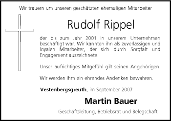 Anzeige von Rudolf Rippel von MGO