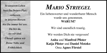 Anzeige von Mario Striegel von MGO