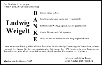 Anzeige von Ludwig Weigelt von MGO