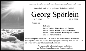 Anzeige von Georg Spörlein von MGO