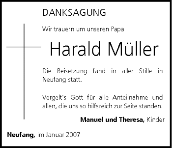 Anzeige von Harald Müller von MGO
