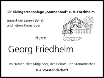 Anzeige von Georg Friedhelm von MGO