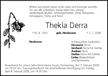 Anzeige von Thekla Derra von MGO