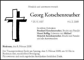 Anzeige von Georg Kotschenreuther von MGO