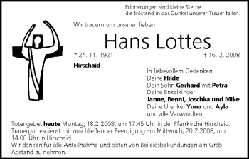 Anzeige von Hans Lottes von MGO