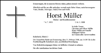 Anzeige von Horst Müller von MGO
