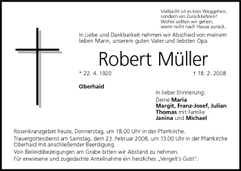 Anzeige von Robert Müller von MGO