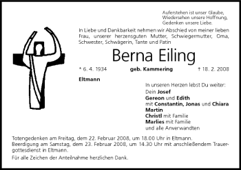 Anzeige von Berna Eiling von MGO