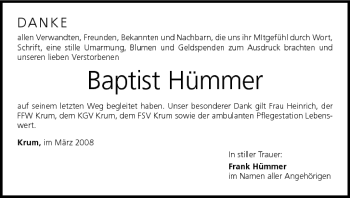 Anzeige von Baptist Hümmer von MGO