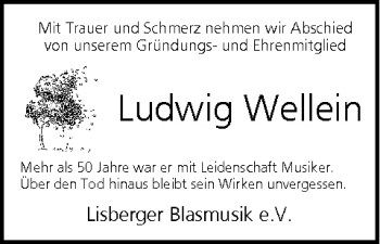 Anzeige von Ludwig Wellein von MGO