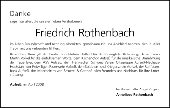 Anzeige von Friedrich Rothenbach von MGO