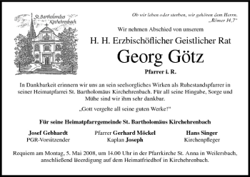 Anzeige von Georg Götz von MGO