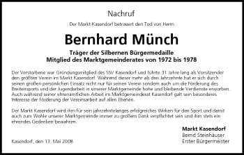 Anzeige von Bernhard Münch von MGO