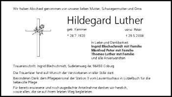 Anzeige von Hildegard Luther von MGO