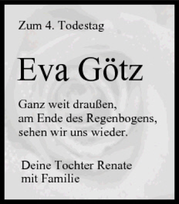 Anzeige von Eva Götz von MGO