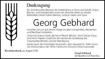 Anzeige von Georg Gebhard von MGO