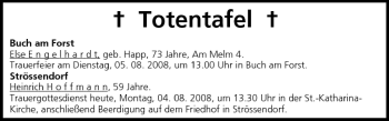 Anzeige von Totentafel vom 04.08.2008 von MGO