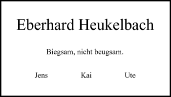 Anzeige von Eberhard Heukelbach von MGO