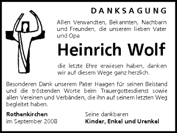 Anzeige von Heinrich Wolf von MGO