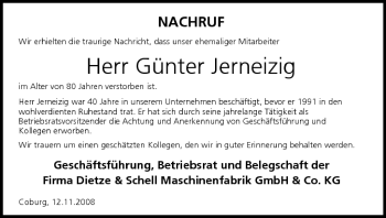 Anzeige von Günter Jerneizig von MGO